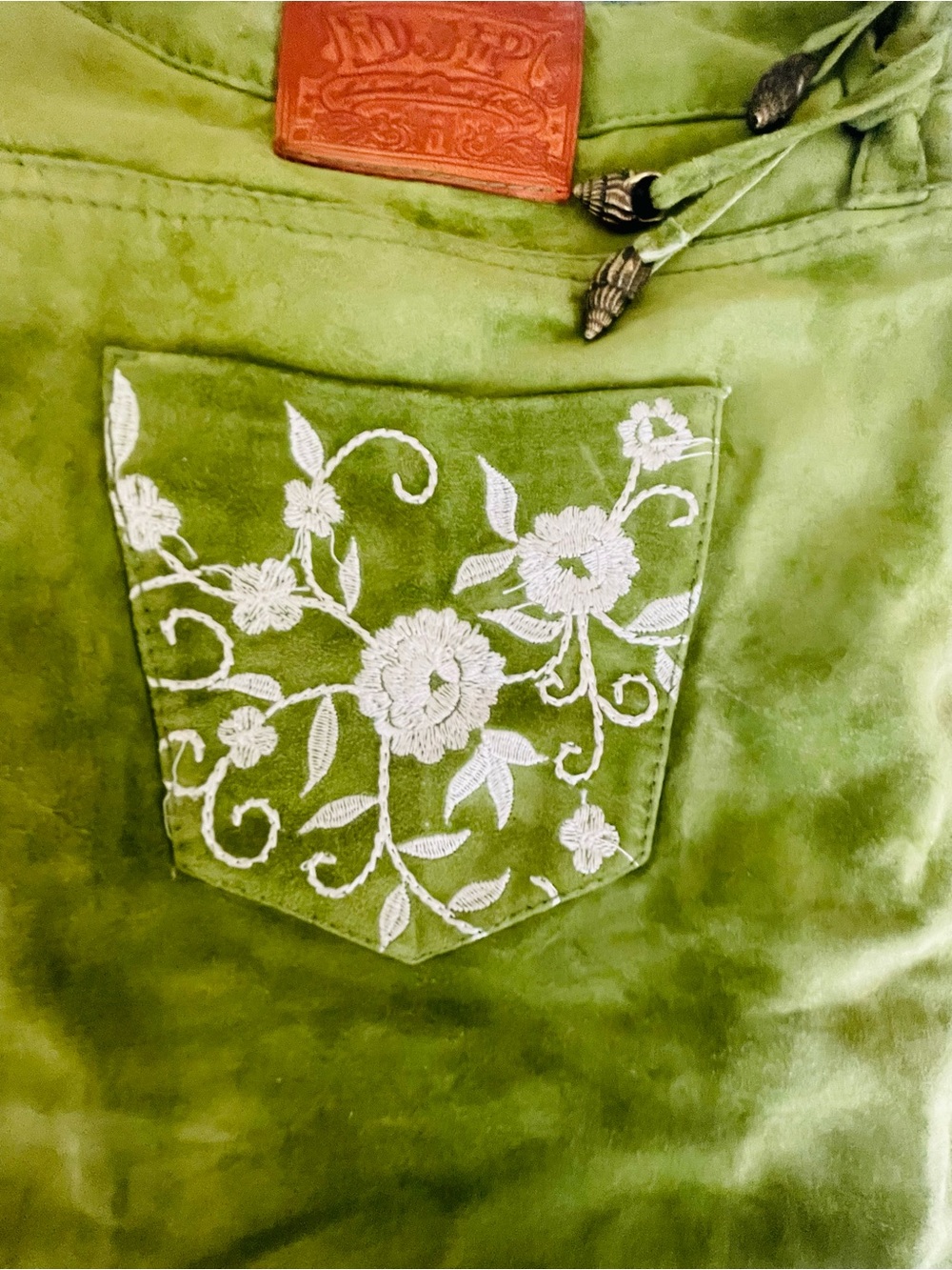 Donald J. Pliner Genuine Suede Leather Pants Lime Green Flare Org Price Is $600 - Picture 3 of 9